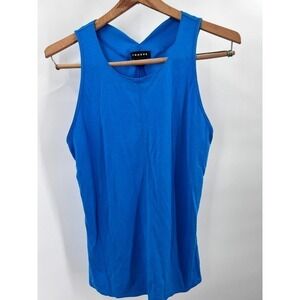 Trouve Womens M Medium Blue Flowy Tank Top Crepe Back Side Slits